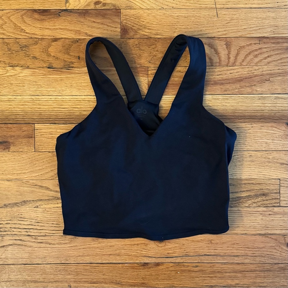 Black Alo Yoga Sports Bra - Airbrush Real Bra Tank SIZE M
